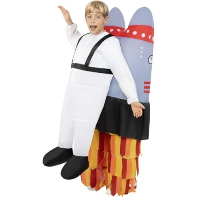Image of Funidelia Inflatable rocket Costume for boys and girls Spaceman, Space, Moon, Professions kids accessory fancy dress &amp; props Halloween, carnival parties One Size