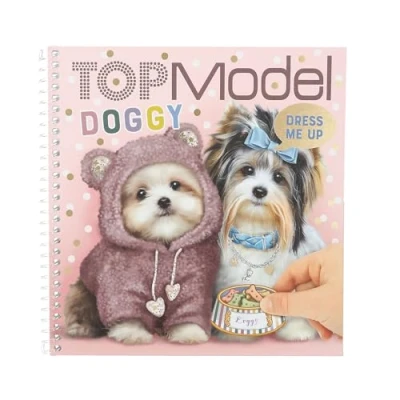 Image of Depesche 12966 TOPModel Doggy Dress Me Up Sticker Book with 24 Pages Pre Printed Dog Designs for Your Own Design, Includes 11 Sheets