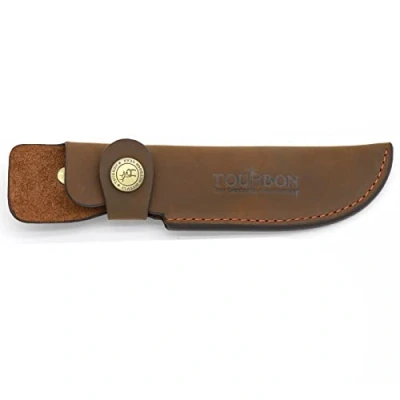 Image of Tourbn TOURBON Dark Brown Leather Hunting Knife Sheath Cover Snap Hunter Knives Holder Case