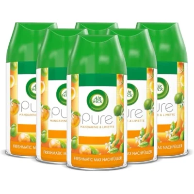 Image of Air Wick Freshmatic Max Pure Refill Mandarin &amp; Lime Fragrance 6 x 250ml Refills