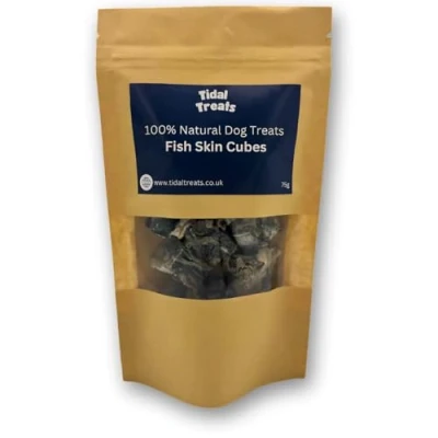 Image of Fish Skin Cubes For Dogs 75g 100% Natural Dried Dog Treats Hypo Allergenic Grain &amp; Gluten Free