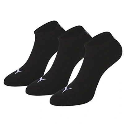 Image of Puma Unisex Sneaker Socks 3 Pair Pack black 6 8 UK, Grey White Black, Jun one size
