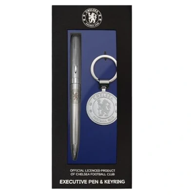 Image of Chelsea FC Pen &amp; Keyring Official Football Executive Gift Boxed