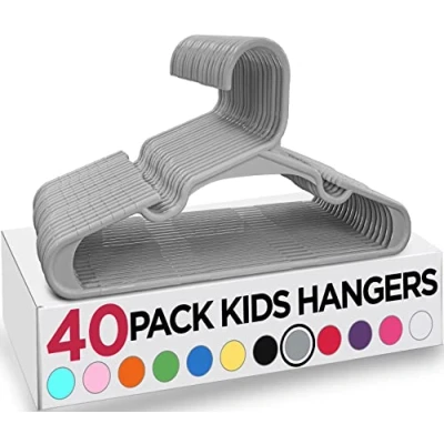 Image of Utopia Home Plastic Kids Hangers for Clothes Pack of 40 Durable and Slim Baby Space Saving Children&#039;s All Purpose Garment Trouser Skirt Bar Toddler (Green)