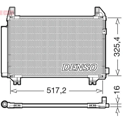 Image of 884600D060 Condenser DENSO DCN50107 with dryer 498x325x16 R134a TOYOTA: Yaris II Hatchback, Auris Hatchback