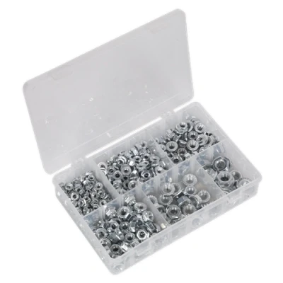 Image of Sealey Flange Nut Assortment 390pc M5 M12 Serrated Metric