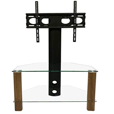 Image of ALPHASON Century 800 mm TV Stand with Bracket Walnut, Clear,Brown
