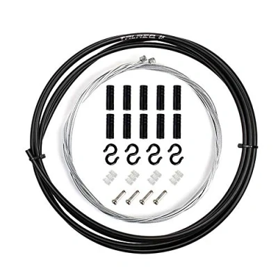 Image of TRLREQ Universal Bicycle Shifter Cable Housing Set for Shimano Sram Derailleur/MTB Road Bike (Black)