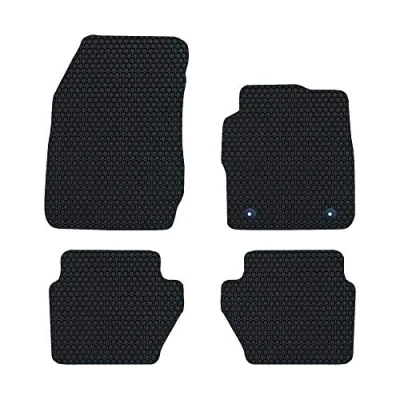 Image of Nicoman Hex Fully Tailored Car Mats Fit (2008 2017 Fiesta MK7 Hatchback) (Full Set 4 Piece,Black)