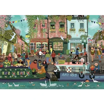 Image of Ravensburger Riverside Town 1000 Piece Jigsaw Puzzles for Adults and Kids Age 12 Years Up