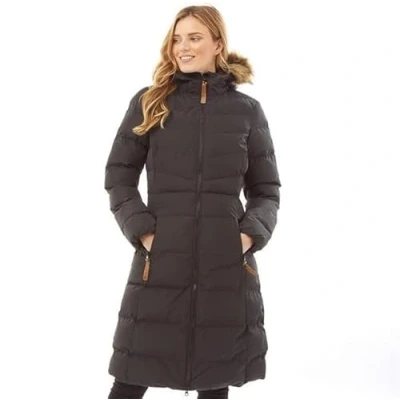 Image of Trespass Womens Audrey II Padded Longer Length Jacket Coat Black L 14 (FAJKCATR0008 001)