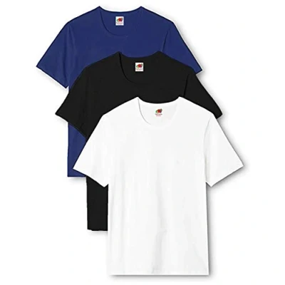 Image of Fruit of the Loom Men&#039;s T Shirt, Pack 3, White/Blue/Grey, XL