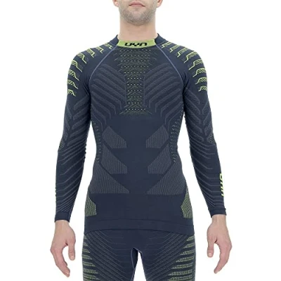 Image of UYN U100290 RESILYON UW LG_SL. TURTLE NECK T shirt Men&#039;s Dark blue/yellow XL