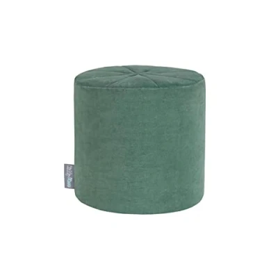 Image of KiddyMoon Foam Playground Velvet For Kids Obstacle Course Children Montessori Toy Babies Soft Construction Blocks, Element Pouf, Made In The EU, Forest Green