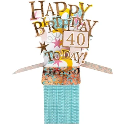 Image of Clever Cube 40th Birthday for Her 40 &amp; Fabulous! Pop Up Greeting Card CU003.C
