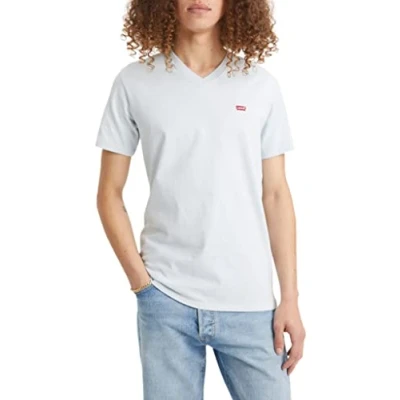 Image of Levi&#039;s Men&#039;s Original Housemark V Neck T Shirt Arctic Ice (Blue) S