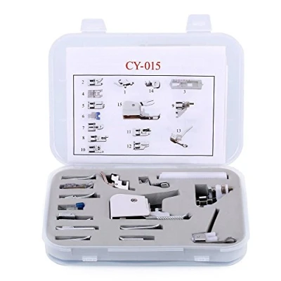 Image of Youngine 15pcs Sewing Machine Presser Walking Foot Kit Professional Snap On Low Shank Accessories for Brother, Singer, Viking, Janome, Kenmore