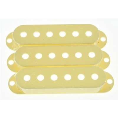 Image of KAISH 50mm Pole Spacing ST Strat Style Guitar Pickup Covers 3 Single Coil for Stratocaster/Strat Aged White
