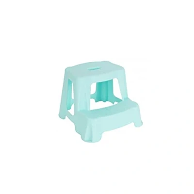 Image of Plastic 2 Step Small Sturdy Foot Stool One Supplied (Blue)