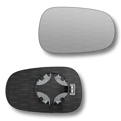 Image of Less4spares Replacement Wing Mirror Glass Right Compatible with Dacia Logan 2004 2008 CLIP ON Driver Off side Heated Convex