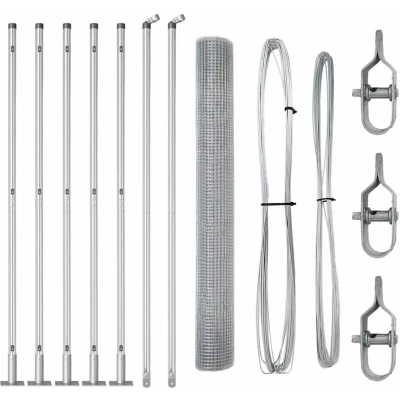 Image of vidaXL Fence Post Set of 2 Galvanised steel 10 x 1 m Durable
