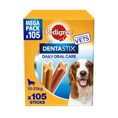 Image of Pedigree DentaStix Daily Dental Chews Medium Dog 105 Sticks