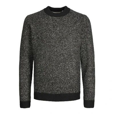 Image of JACK &amp; JONES Mens Space Crew Neck Knitted Jumper Sweater Top Black XL