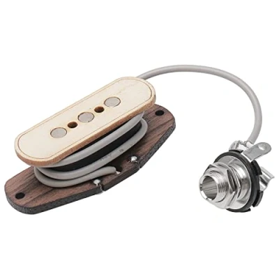 Image of Unxuey Guitar 3 String Pickup, Electric Maple Wood Cigar Box Bass Pickup Input Jack 1/4&quot; Replacement parts