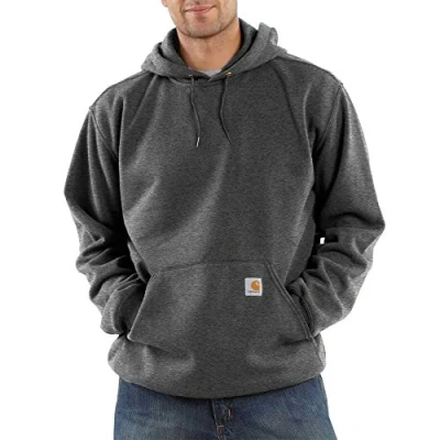 Image of Carhartt Men&#039;s Big B&amp;T Midweight Original Fit Hooded Pullover Sweatshirt K121, Carbon Heather, 3X Large/Tall
