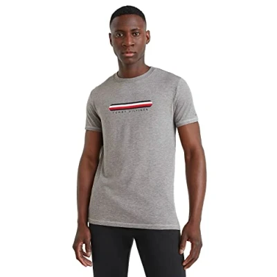 Image of Tommy Hilfiger Men&#039;s Cn Ss Tee Um0um02348 S/S T Shirts, Grey (Medium Heather), M