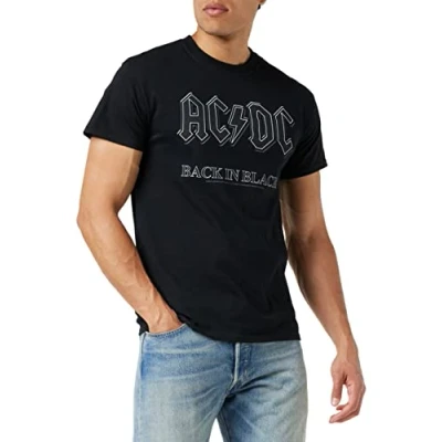 Image of AC/DC Men Black in Short Sleeve T Shirt, Black, Large