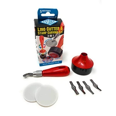 Image of ESSDEE L5B2D Lino Cutter &amp; Stamp Kit 3 in 1, Multicoloured, 65, 137, 60