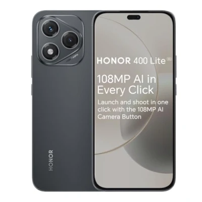 Image of HONOR 400 Lite Unlocked 5G Smartphone, AI Camera Button,108MP Street Style Portrait,8GB+256GB, IP64 Water Resistance,3500nits AMOLED Display,Android 15,Velvet Black With 6 Months Extended Warranty