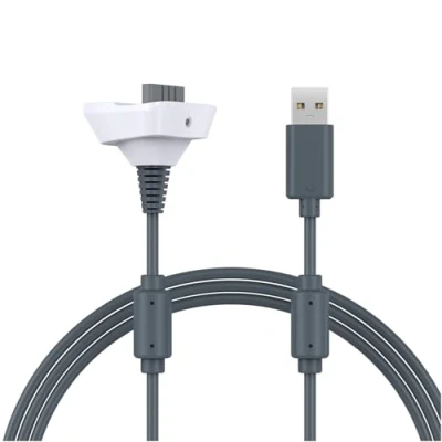 Image of MMOBIEL USB Charging Cable for Xbox 360/360 Slim Wireless Controllers 1.8m/6ft Charger Cord Replacement Controller A Charge and Play White