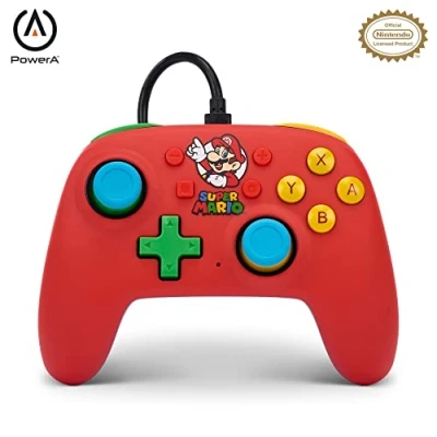 Image of PowerA Nano Wired Controller for Nintendo Switch OLED Model, and Lite Mario Medley, Gamepad, Game Controller, Officially Licensed