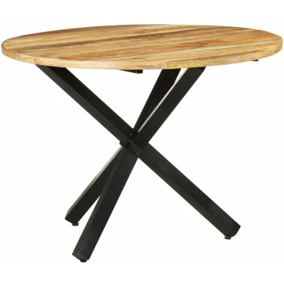 Image of vidaXL Dining Table Round 100x100x75 cm Rough Mango Wood