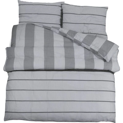 Image of vidaXL Duvet Cover Set Grey 225x220 cm Cotton