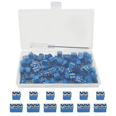 Image of YIXISI 100 PCS Universal PCB Board Kit, 5mm Pitch 2 Pin &amp; 3 Mount Screw Terminal Block Connector for Arduino (80 x Pin, 20 Pin)
