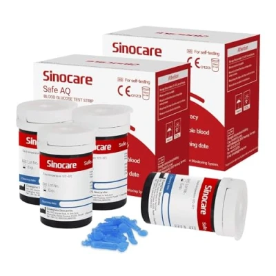 Image of Sinocare Blood Glucose Test Strips Only for Safe AQ Smart Suagr Monitor or Voice (Strips x100)