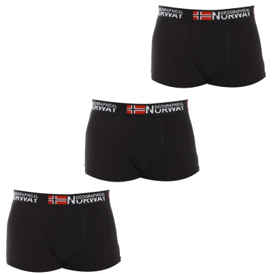 Image of Geographical Norway Mens Pack 3 Boxers man Black Cotton Size 2XL