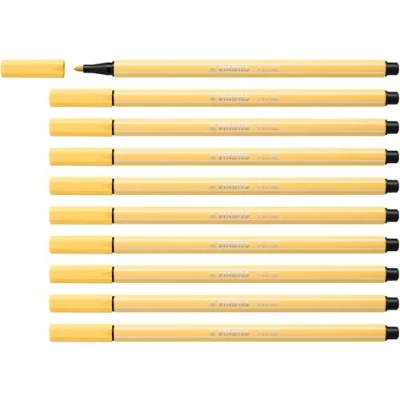 Image of Premium Fibre Tip Pen STABILO 68 Pack of 10 Light Yellow