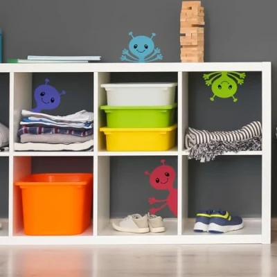 Image of Stickerscape Alien Wall Sticker Pack (Cheeky Regular) Nursery Stickers, Space Decor, Stickers Easy to Apply, Cleanly Removable