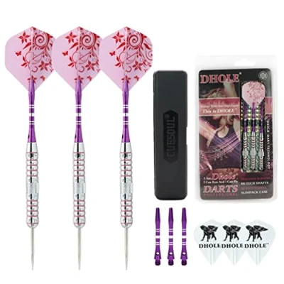 Image of CUESOUL DHOLE Steel Tip Ladies Darts with Aluminum Shafts, 23 Grams F1206