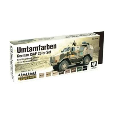 Image of Vallejo Model Air Recamouflage Colours Acrylic Paint Set for Brush Assorted (Pack of 8)