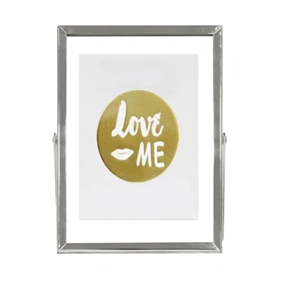 Image of Inov8 Framing Tarnish Resistant Silver Designer Floating Picture Frame with Fold Out Kick Stand for 6x8 inch (15x20cm) Photo