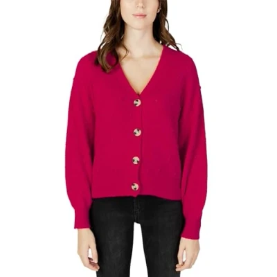 Image of Vila Women&#039;s Vituli L/S Rev Knit Cardigan/Su/Pb Sweater, pink, S