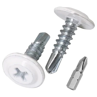 Image of SKIR&#039;CO (Pack of 150 pcs) Painted 4.2 x 16 mm Self Drilling Screws, Phillips Modified Truss Head, Sheet Metal Screw, Wafer Head (150, Pure White RAL 9010)