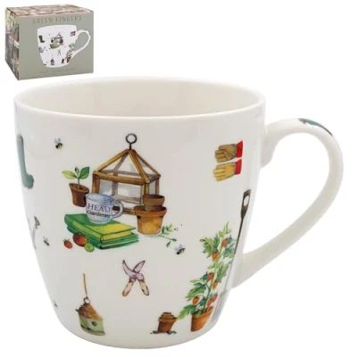 Image of The Leonardo Collection Green Fingers Gardening Design Fine China Breakfast Mug