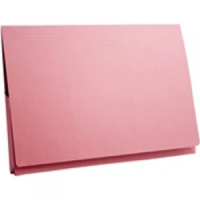 Image of Exacompta Ref 211/8006Z Guildhall Full Flap Pocket Wallet, Protects Documents, 355 x 253mm, 420gsm Heavyweight Sprint Manilla, Brief Size, Blue Angel Certified Pink, Pack of 25