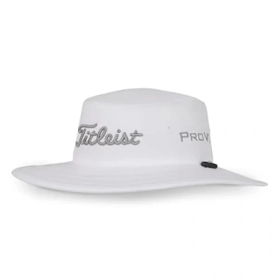 Image of Titleist Tour Aussie Hat Bucket, White/Grey, One Size